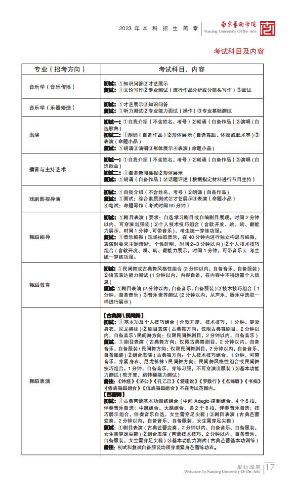 图片[18]-南京艺术学院2023年本科招生简章-我的测试练习