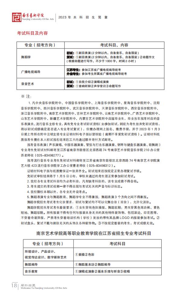 图片[19]-南京艺术学院2023年本科招生简章-我的测试练习