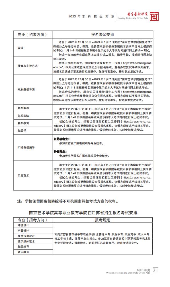 图片[22]-南京艺术学院2023年本科招生简章-我的测试练习
